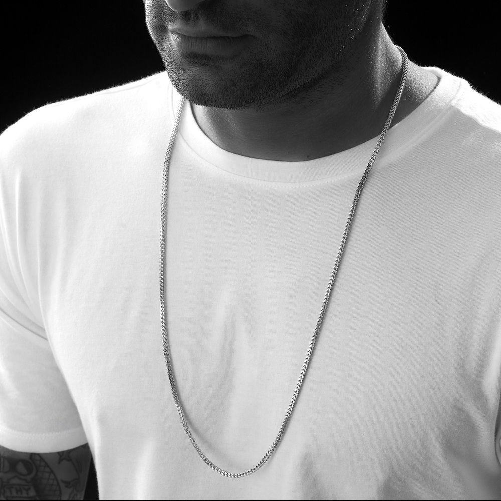 2.5mm Polished Stainless Steel Franco Box Chain